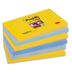 POST-IT Lot de 6 Notes Super Sticky POST-IT® couleurs NEW YORK 90 feuilles - 76 x 127 mm