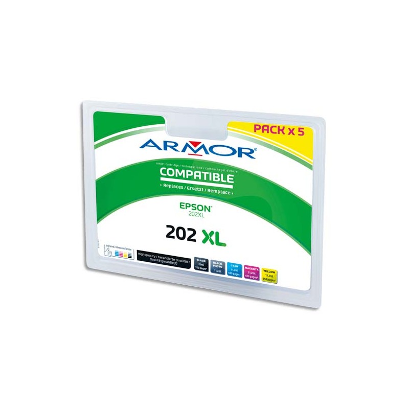 ARMOR Pack de 5 cartouches compatibles Jet d'encre EPSON 202XL bpbcmy B10507R1
