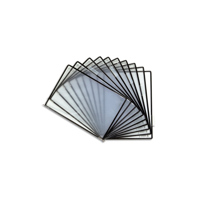 TARIFOLD Sachet de 10 poches à pivot Sterifold en PVC. Format A4. Coloris Noir