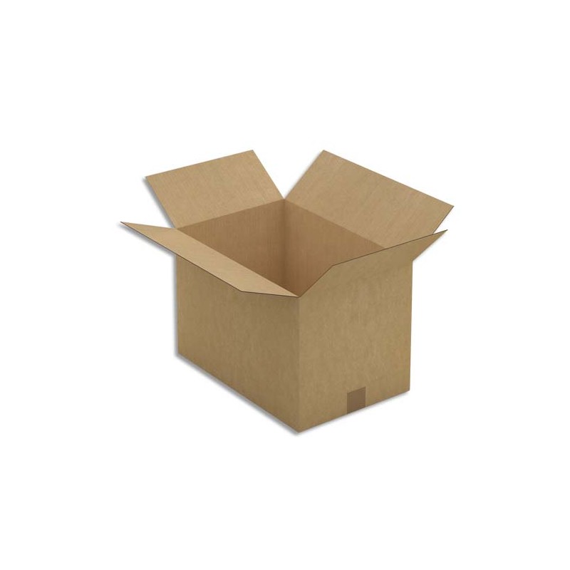 Paquet de 25 caisses américaines simple cannelure en kraft brun - Dimensions : 45 x 30 x 30 cm