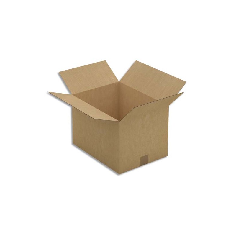 Paquet de 25 caisses américaines simple cannelure en kraft brun - Dimensions : 40 x 27 x 30 cm