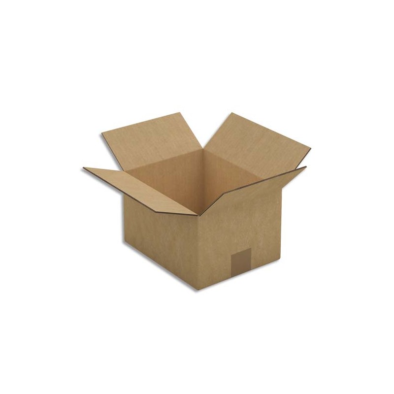 Paquet de 15 caisses américaines double cannelure en kraft brun - Dimensions : 25 x 15 x 20 cm