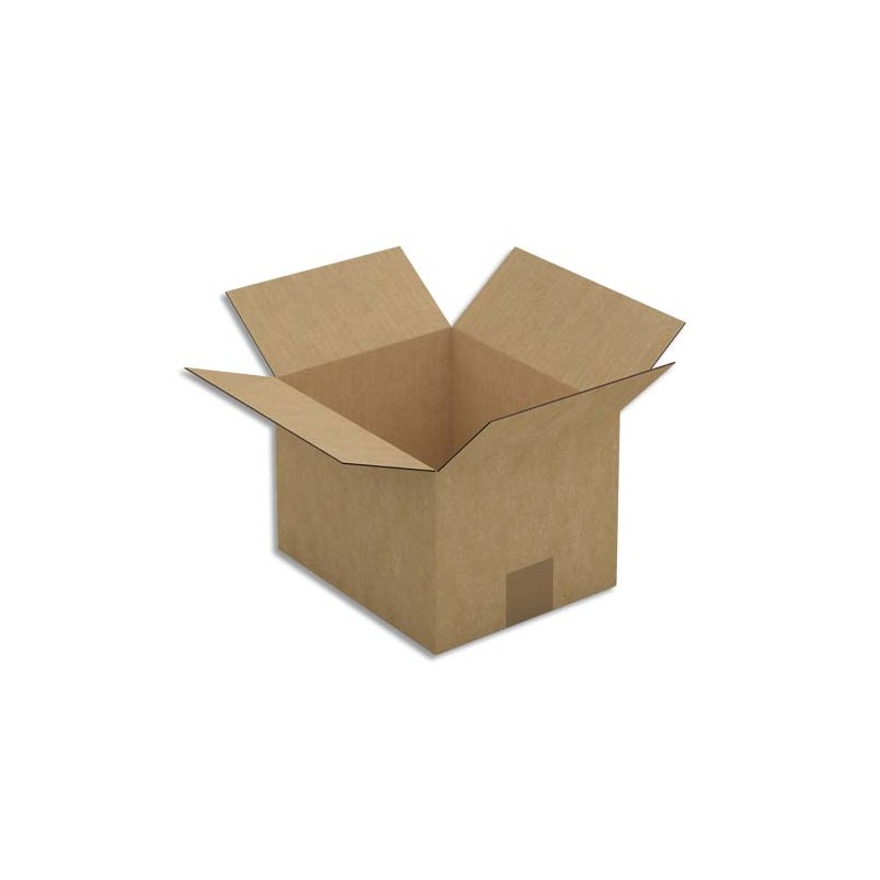 Paquet de 25 caisses américaines simple cannelure en kraft brun - Dimensions : 23 x 16 x 19 cm