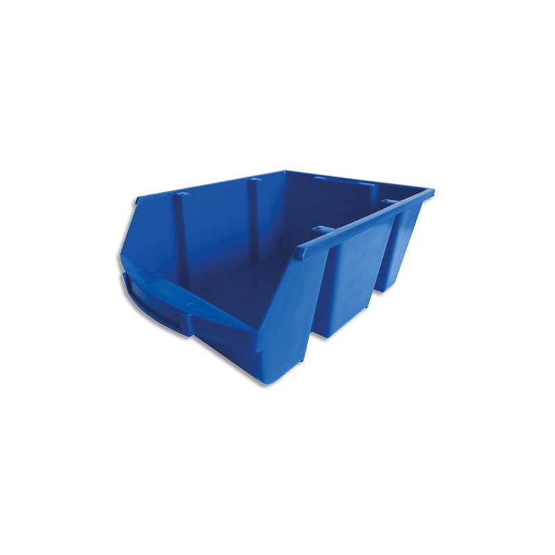 VISO Bac de rangement à bec 28L Spacy avec porte étiquette en polypropylène Bleu L30,5 x H17,5 x P46 cm