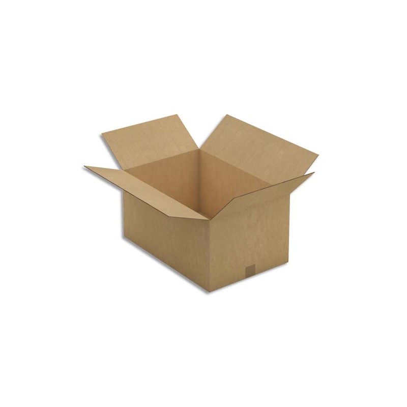 Paquet de 10 caisses américaines double cannelure en kraft brun - Dimensions : 60 x 30 x 40 cm