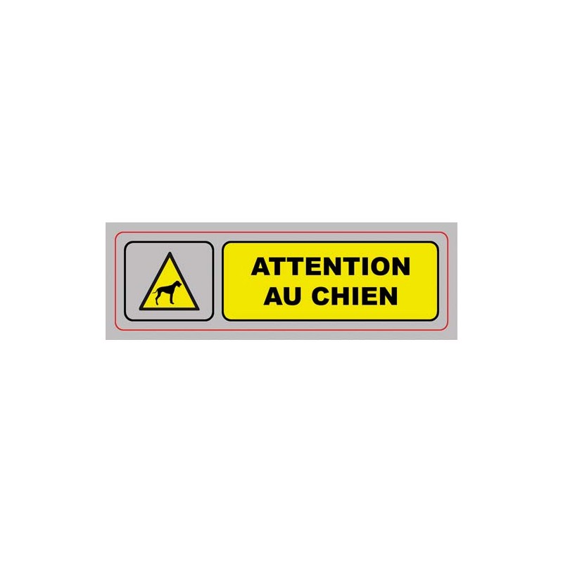 VISO Plaque de signalisation auto-adhésive en aluminium 17 x 5cm - Attention au chien