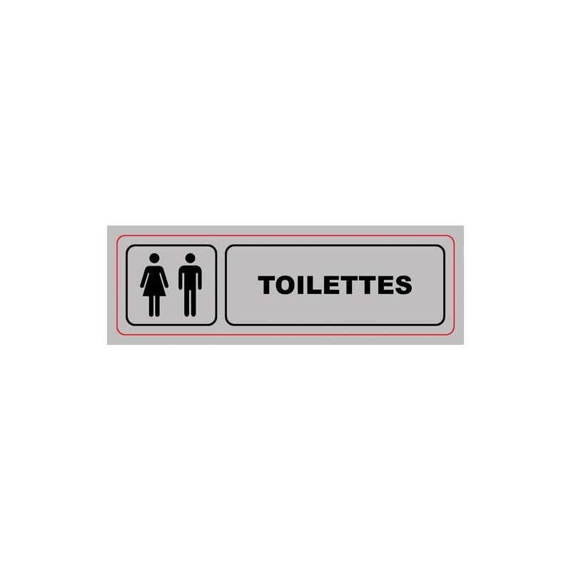 VISO Plaque de signalisation auto-adhésive en aluminium 17 x 5cm - Toilettes Hommes/Femmes