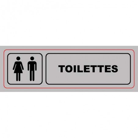 VISO Plaque de signalisation auto-adhésive en aluminium 17 x 5cm - Toilettes Hommes/Femmes