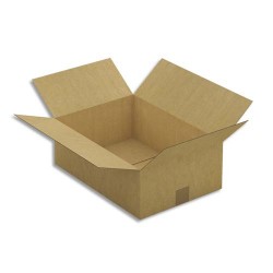 Paquet de 25 caisses américaines simple cannelure en kraft brun - Dimensions : 43 x 15 x 30 cm