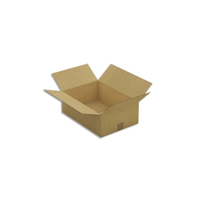 Paquet de 25 caisses américaines simple cannelure en kraft brun - Dimensions : 43 x 15 x 30 cm