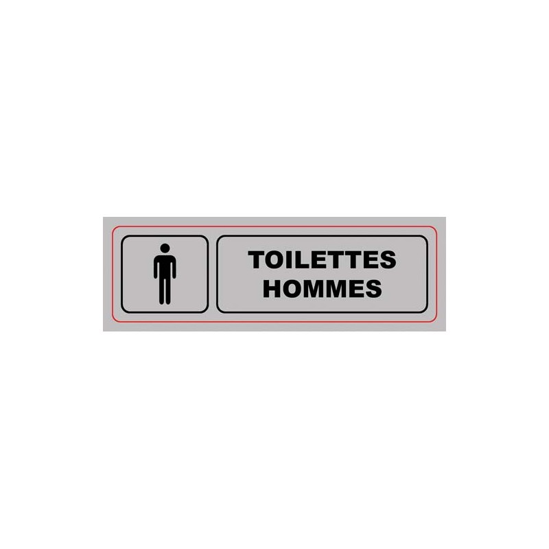 VISO Plaque de signalisation auto-adhésive en aluminium 17 x 5cm - Toilettes hommes