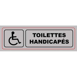 VISO Plaque de signalisation auto-adhésive en aluminium 17 x 5cm - Toilettes handicapés