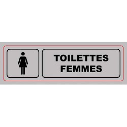 VISO Plaque de signalisation auto-adhésive en aluminium 17 x 5cm - Toilettes femmes