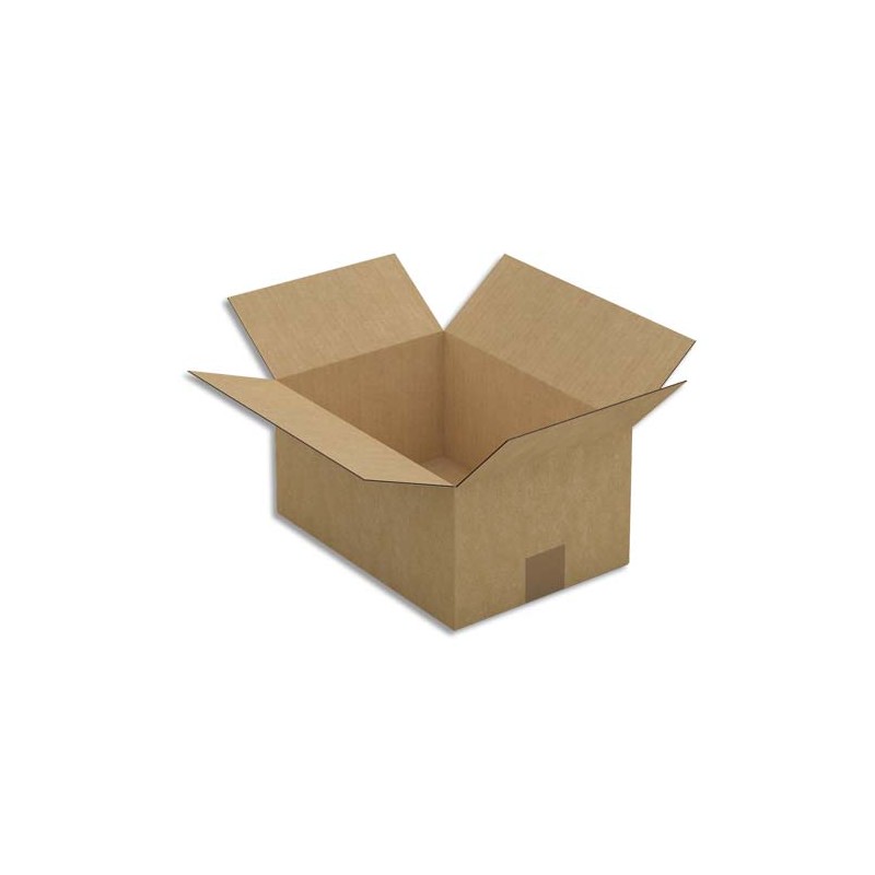 Paquet de 25 caisses américaines simple cannelure en kraft brun - Dimensions : 31 x 15 x 22 cm