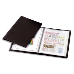 OXFORD Protège documents à faisceaux VOLTIPLAST 120 vues, 60 pochettes en PVC opaque 40/10e. Coloris Noir