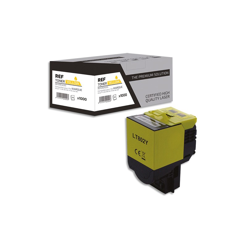 PSN Cartouche compatible laser jaune Lexmark 80C2SY0, L1-LT802Y
