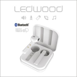 LEDWOOD Ecouteurs intra-auriculaires sans fil Blanc, touch contôle, USB TYPE-C