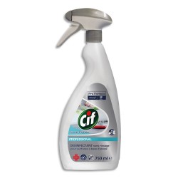 CIF Spray 750 ml Désinfectant sans rinçage à base d'alcool, pour surfaces, sans parfum HACCP