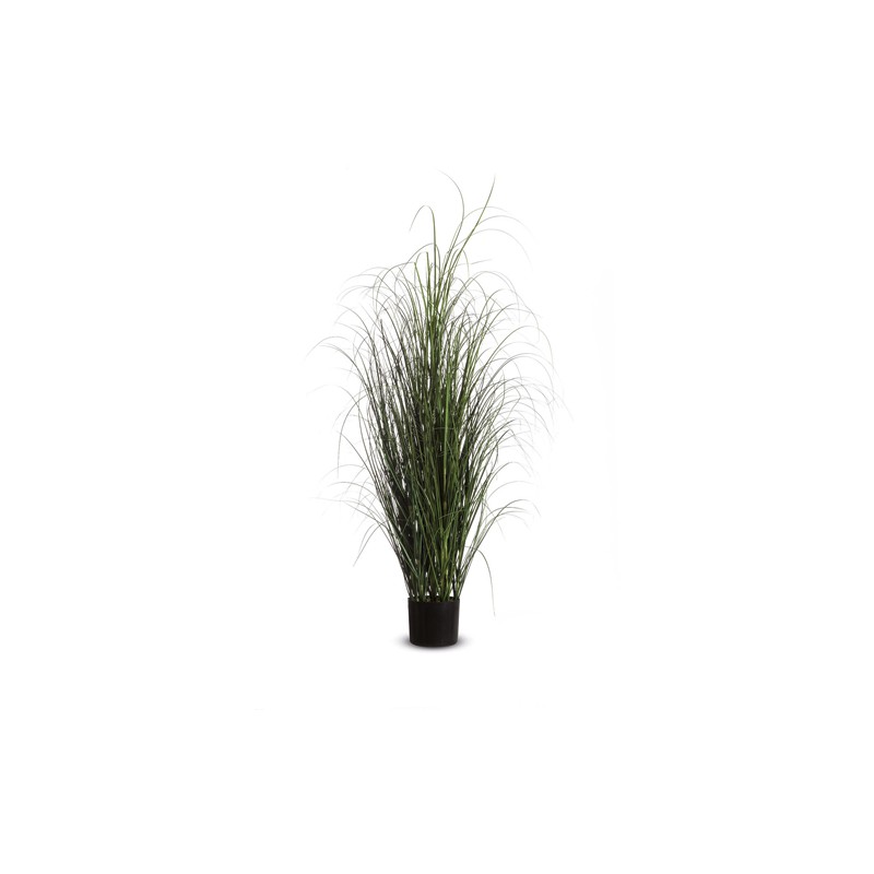 PAPERFLOW Plante artificielle fagot d'herbe feuillage en PVC Vert livré dans pot standard, Hauteur 130 cm