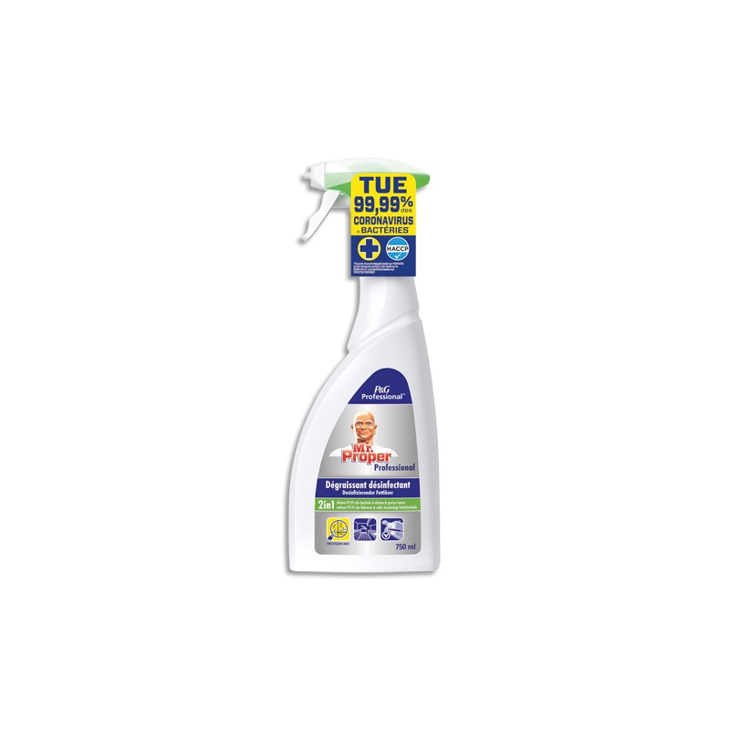 MR PROPRE Spray 750 ml Dégraissant et désinfectant des surfaces de cuisine, sans parfum HACCP