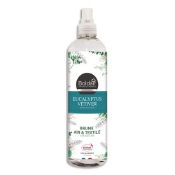 BOLDAIR Spray 400 ml Brume air et textile, assure une ambiance parfumée, parfum Eucalyptus Vétiver