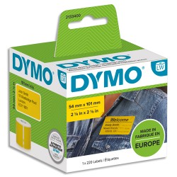 DYMO Rouleau de 220 étiquettes LabelWriter badges Noir/Jaune 101x54mm 2133400