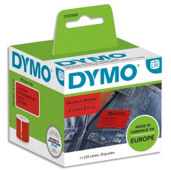 DYMO Rouleau de 220 étiquettes LabelWriter badges Noir/Rouge 101x54mm 2133399