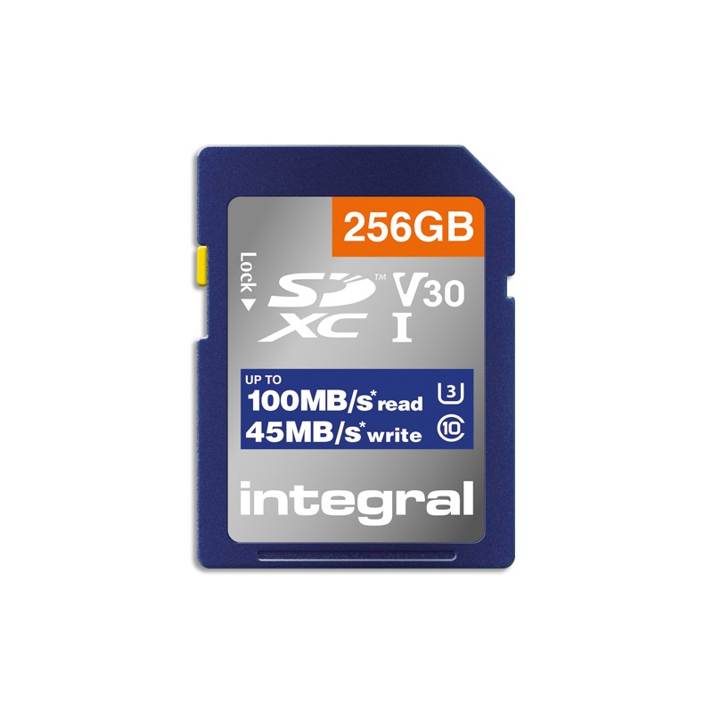 INTEGRAL Carte SDXC 256Go 4K INSDX256G-100V30