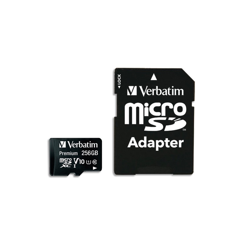 VERBATIM Carte micro SDXC 256Go + adaptateur 44087