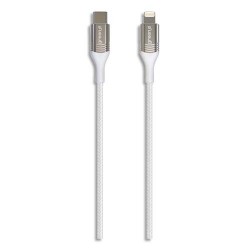 GREEN-E Câble lightning/USB-C double tresse, charge très rapide, 1,2m Blanc 3A, 18W GR2035