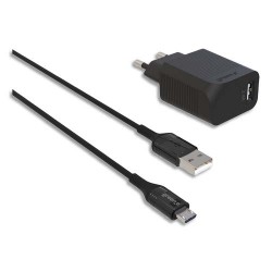 GREEN-E Kit prise secteur+câble micro USB/USB-A 1,3m+housse coton bio 2,4A, 12W GR3006