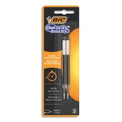 BIC Blister de 2 recharges pour stylo encre gel à séchage rapide - Encre noire