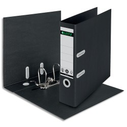 LEITZ Classeur à levier RECYCLE en carton, dos de 8 cm, mécanisme 180 °, 100% recyclable, coloris noir