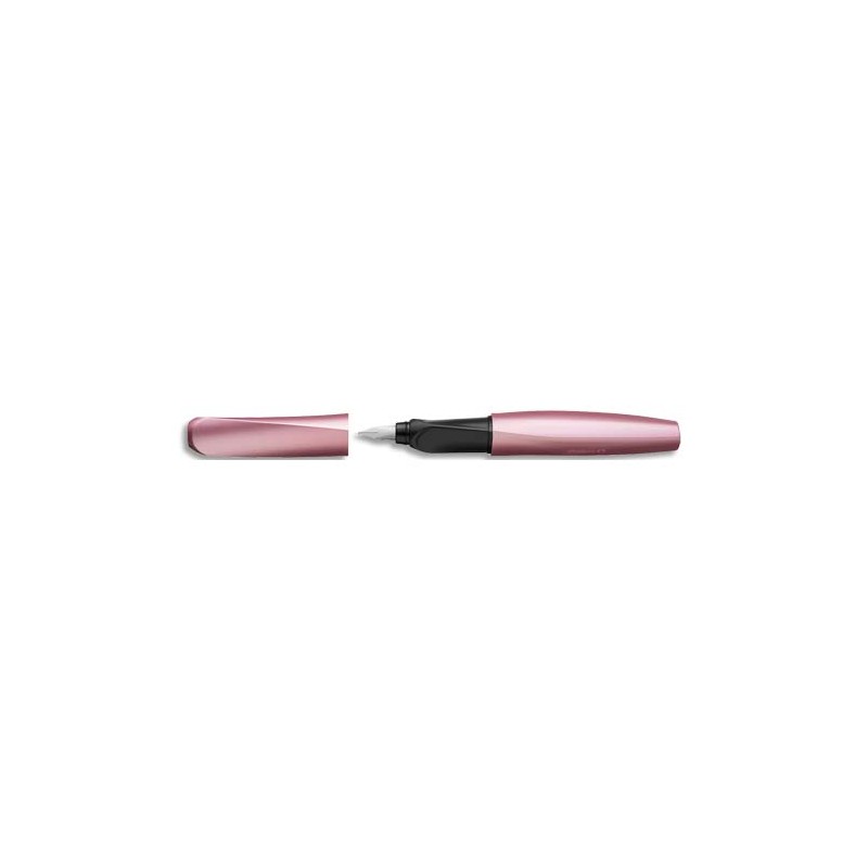 PELIKAN Plume TWIST Girly rose-métallique pour droitiers et aux gauchers, plume acier inoxydable Medium