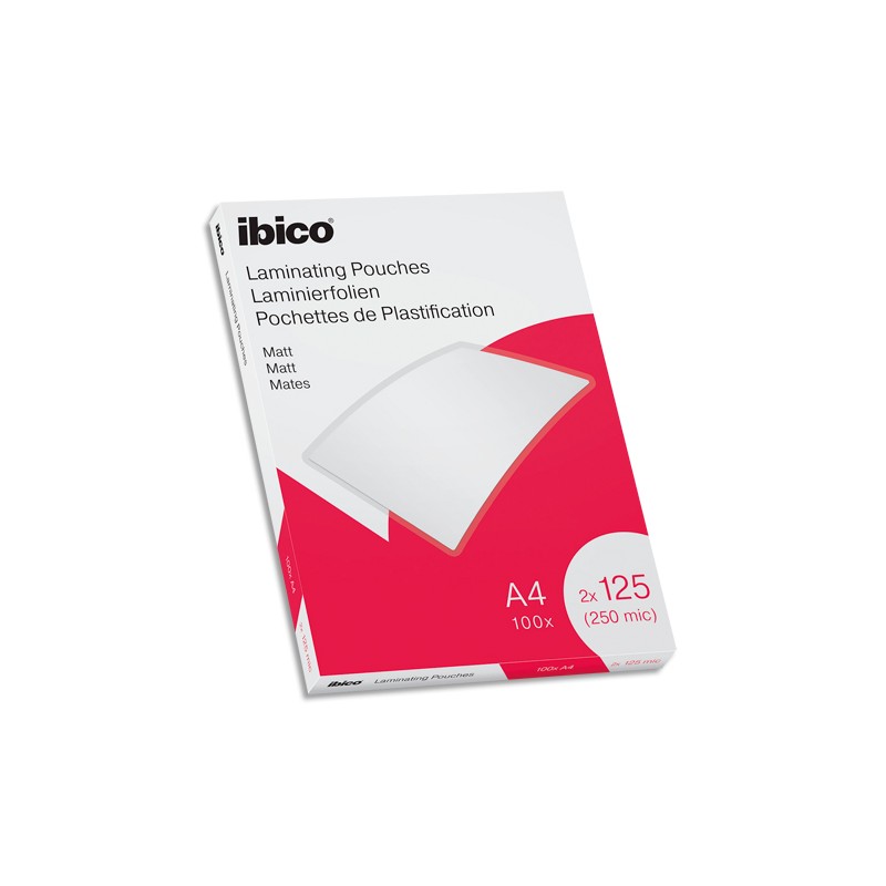 IBICO Pack de 100 pochettes de plastification mattes A4, 125 microns 627323