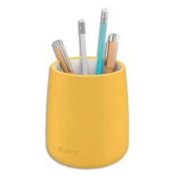 LEITZ Pot à crayons COSY. Dimensions : L9,2 x H13,8 x P9,2 cm. Coloris jaune.