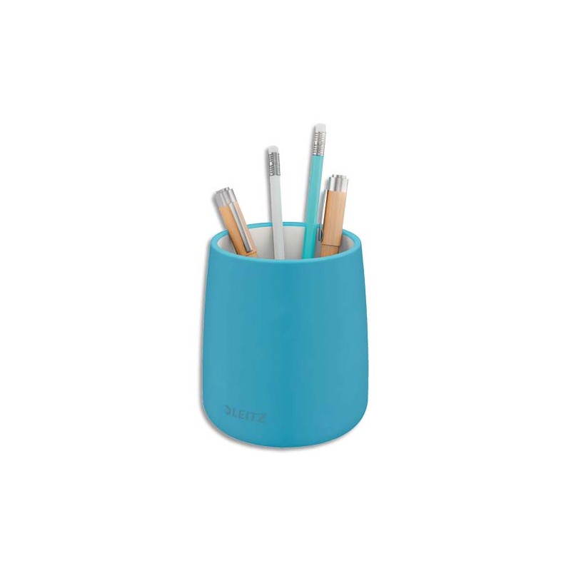 LEITZ Pot à crayons COSY. Dimensions : L9,2 x H13,8 x P9,2 cm. Coloris bleu.