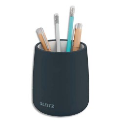LEITZ Pot à crayons COSY. Dimensions : L9,2 x H13,8 x P9,2 cm. Coloris gris foncé.