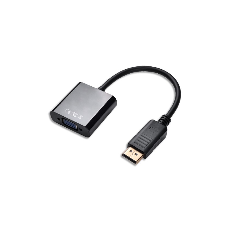 APM Convertisseur DisplayPort 1,2 Mâle/VGA Femelle pour écrans/PC portables 15cm Noir 590473