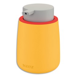 LEITZ Distributeur Cosy en céramique Jaune de liquide ou de savon - Diamètre 8,5 x Hauteur 13,3 cm