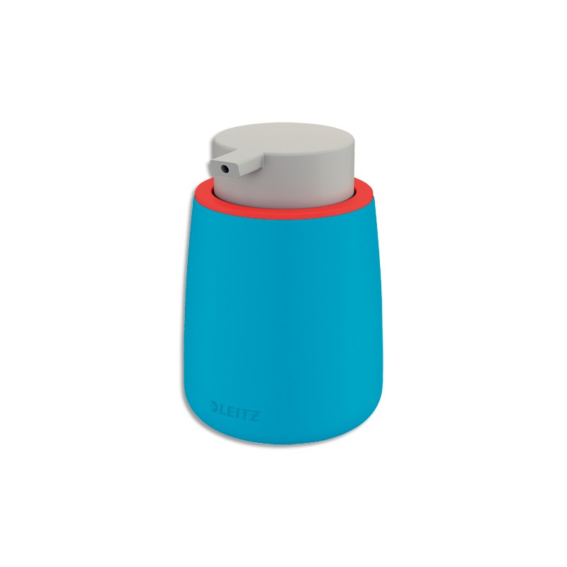 LEITZ Distributeur Cosy en céramique Bleu de liquide ou de savon - Diamètre 8,5 x Hauteur 13,3 cm