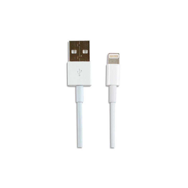 APM Câble USB-A vers Lightning MFI Mâle/Mâle 1m Blanc 600224