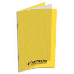 CONQUERANT C9 Carnet 90g, 11x17, 96 pages petits carreaux 5x5, agrafé, couverture polypro Jaune