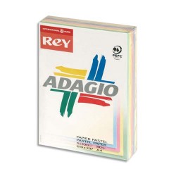 INAPA Ramette 100 feuilles x 5 teintes papier couleur pastel & vive ADAGIO assortis pastel&vifs A4 80g