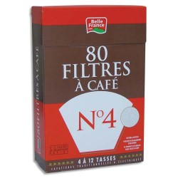 Boîte de 80 filtres à café n°4 Belle France + 1 sachet détartrant 3344