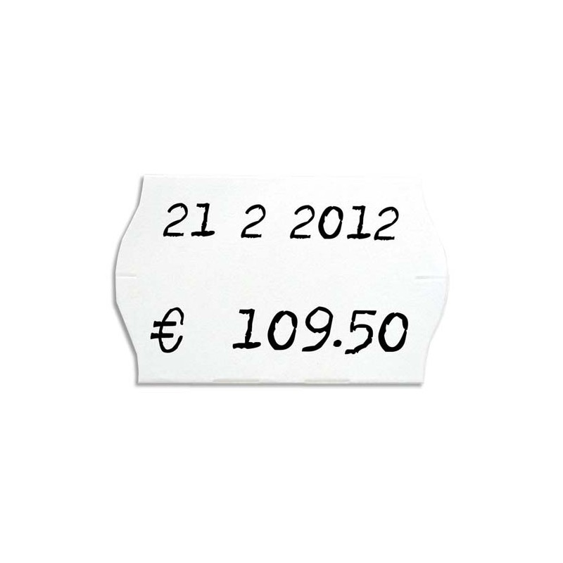 AGIPA Boîte de 6 rouleaux de 1000 étiquettes permanentes Blanches sinusoïdales 26x16mm 100922