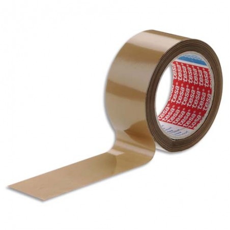 TESA Adhésif d'emballage en PVC colle caoutchouc 52 microns - H50 mm x L66 mètres Havane