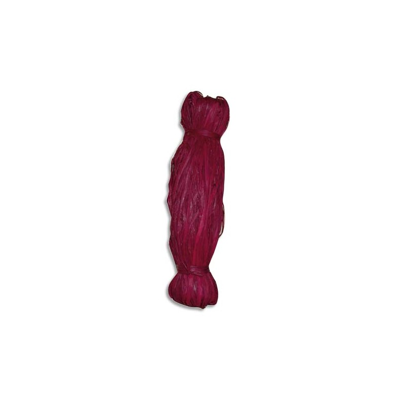 GRAINE CREATIVE Bobine de 50g de raphia végétal coloris Rouge, longueur non standardisée de 1 à 1,20m