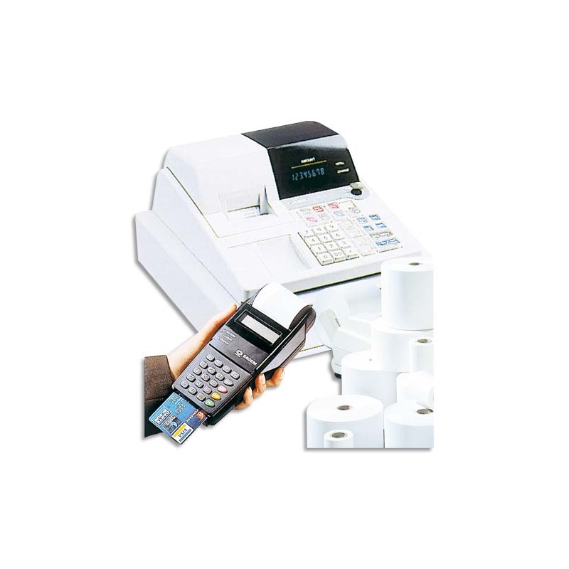 EXACOMPTA Bobine carte bancaire 57x40x12mm, 18 mètres, papier thermique 1 pli sans Bisphénol A 55g FSC