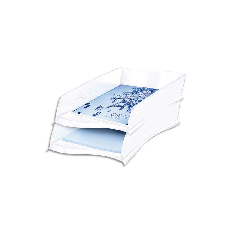 CEP Corbeille à courrier Ellypse 300, dimensions : L25,7 x H8,2 x P38 cm, coloris Blanc arctique